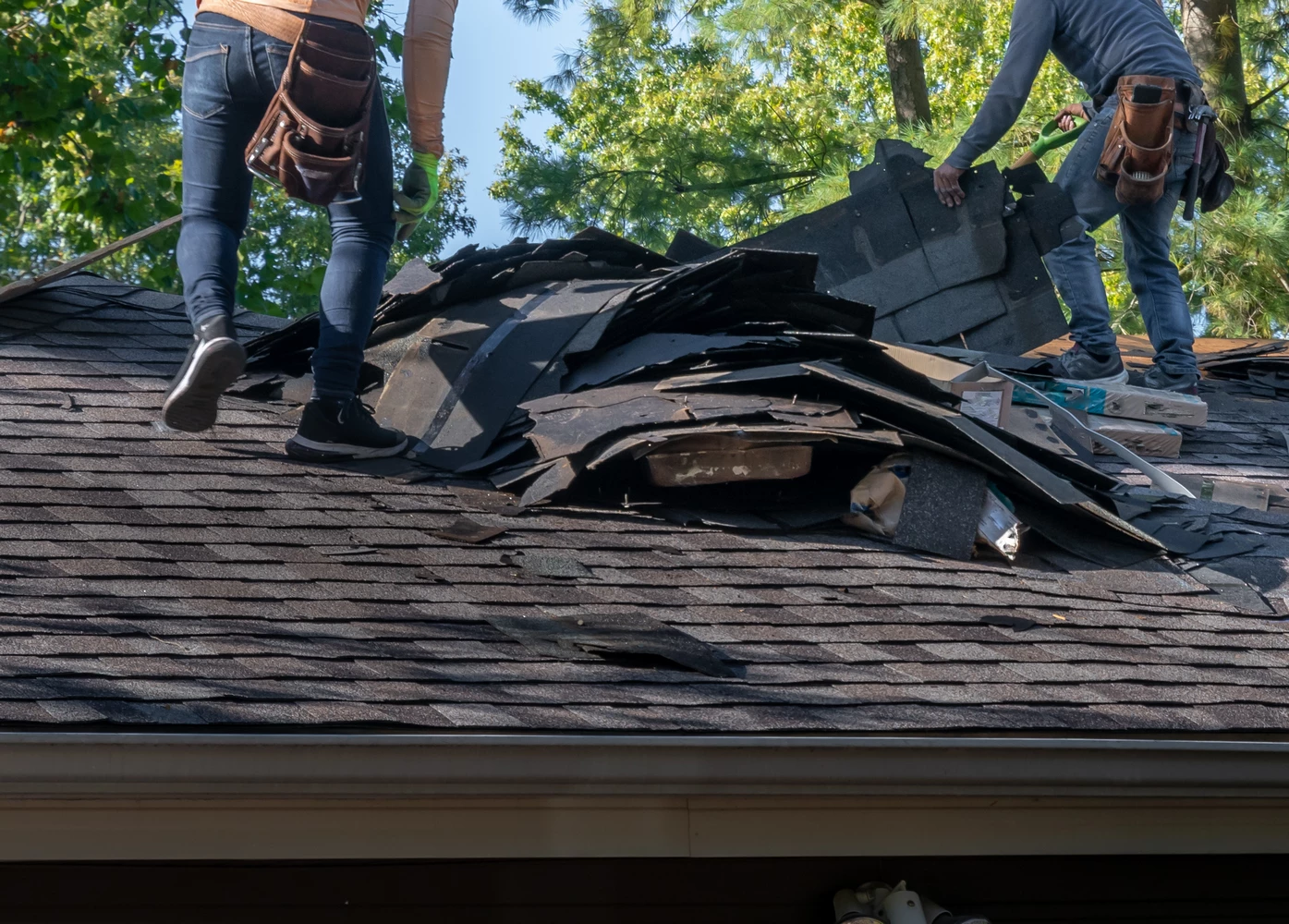 damaged roof after a storm