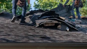 damaged roof after a storm