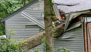 damaged house after a storm
